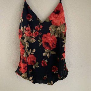 Red roses camisole spaghetti strap